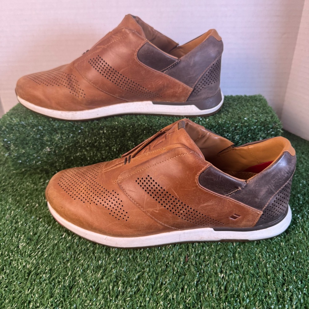 Kizik Tan Leather Hands-Free Slip On Sneakers Mens 8M M0301DT Brown